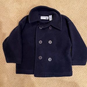 Navy fleece pea coat size 3T